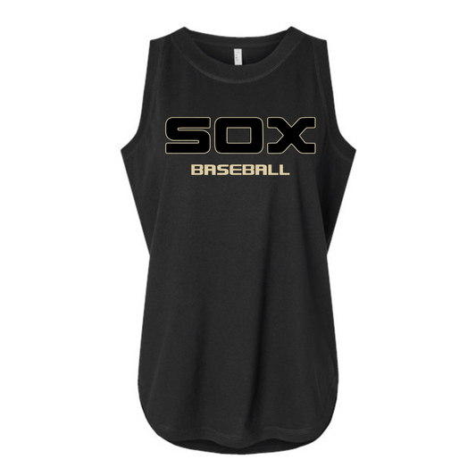 Black Sox Baseball Tank Top, Sox Baseball Tee, Sox Black Tank, CTX Sox Womens Shirt