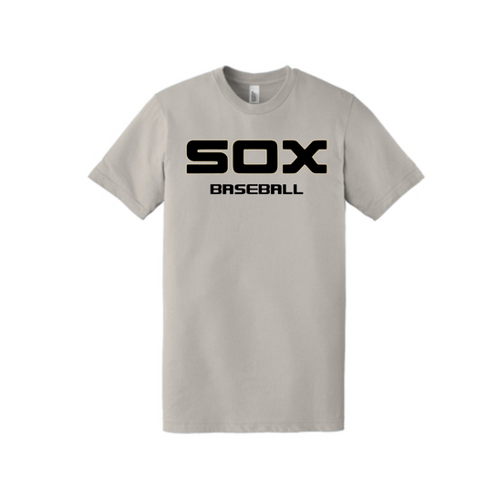 Sox Baseball Silver Tee, Sox Baseball Shirt