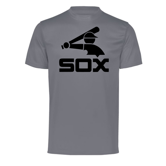 Gray Sox Tshirt, Black Sox Baseball Logo Shirt, Longsleeve Sox Baseball Tee