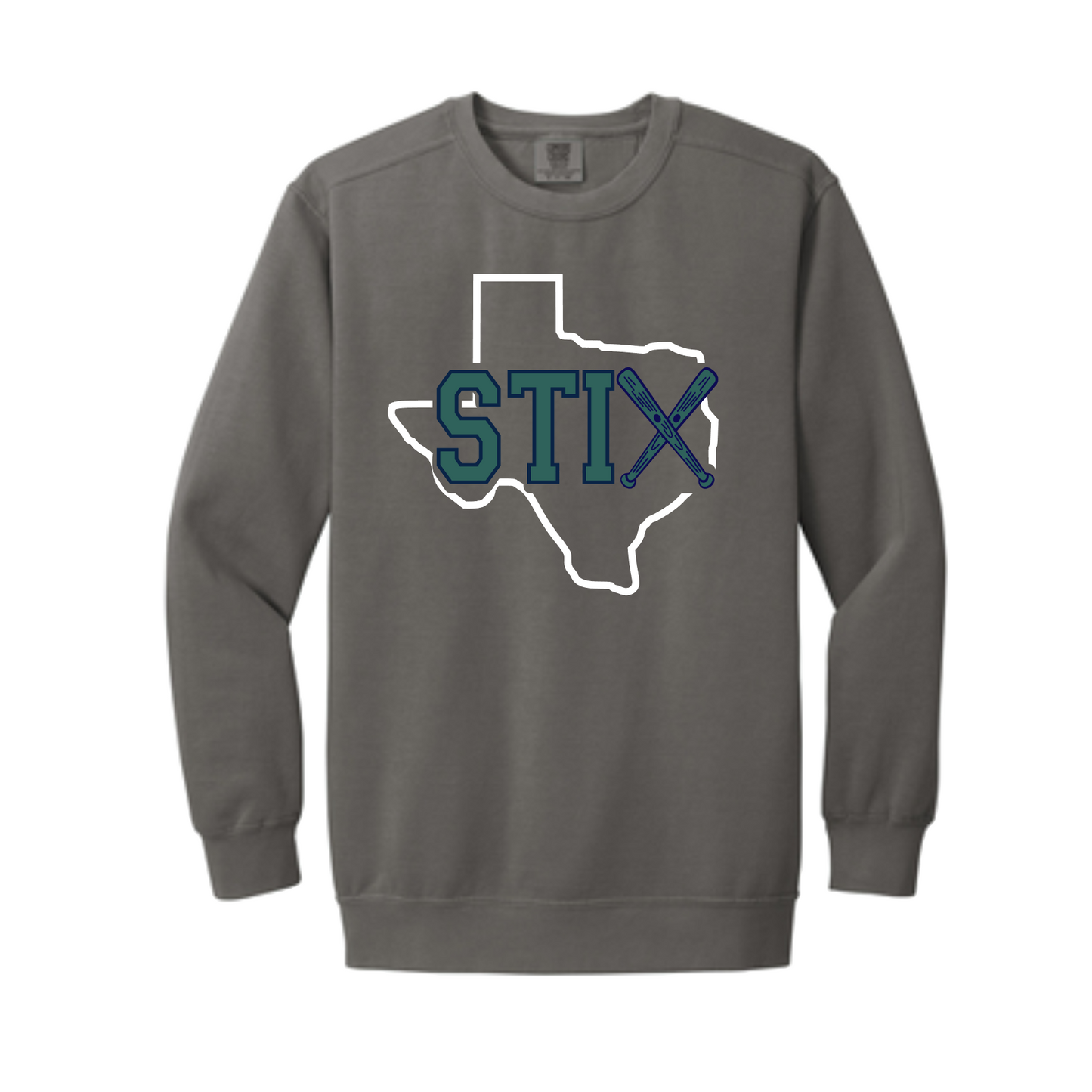 Texas Stix Softball Sweatshirt, Comfort Colors Sweatshirt, Stix Crewneck Sweatshirt