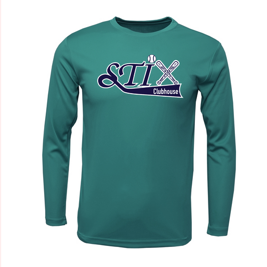 STIX Clubhouse Softball Tee, Teal STIX Softball Tshirt, STIX Softball Long Sleeve