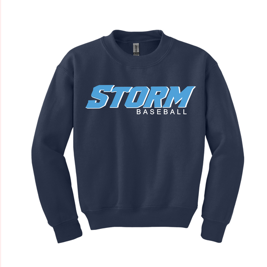 Storm Baseball Navy Fleece, Hutto Storm Baseball Sweatshirt, Navy Crewneck Sweatshirt