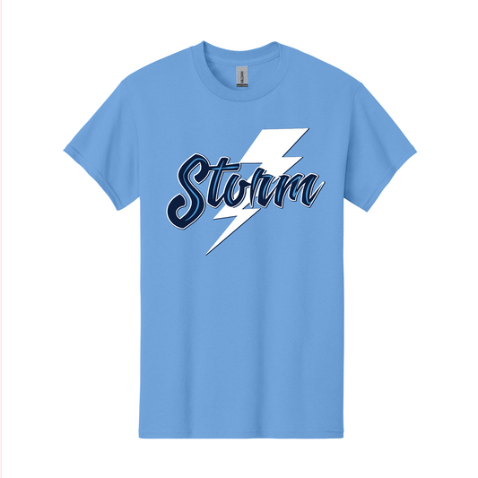 Light Blue Storm Baseball Shirt, Storm Tshirt, Hutto Storm Baseball Spiritwear