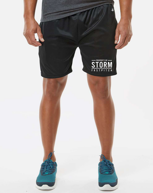 Black Storm Softball Shorts, Property of Storm Softball, Mens Storm Fastpitch Shorts