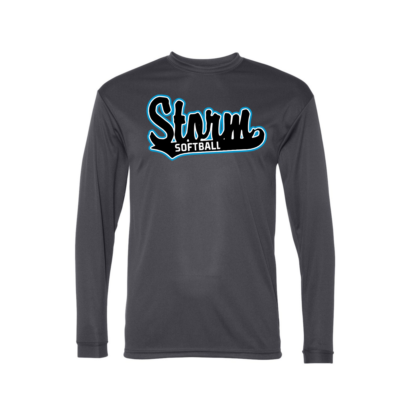 Storm Softball Tee, Graphite Storm Softball Shirt, Storm Grey Tshirt