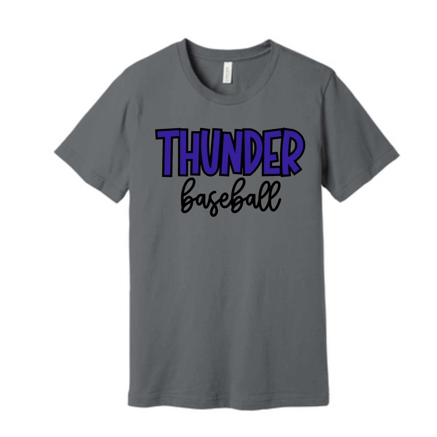 Bella and Canvas Thunder Baseball Tee, Baseball LTX Thunder Shirt, Thunder Baseball Tee