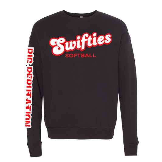 Swifties Softball Crewneck, Black Swifties Softball Sweatshirt, Swifties Big Reputation