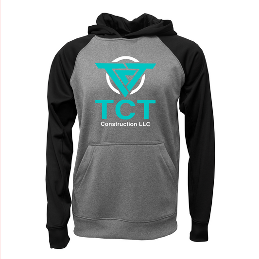 Black TCT Construction Performance Hoodie, TCT Sweatshirt, TCT Construction Apparel