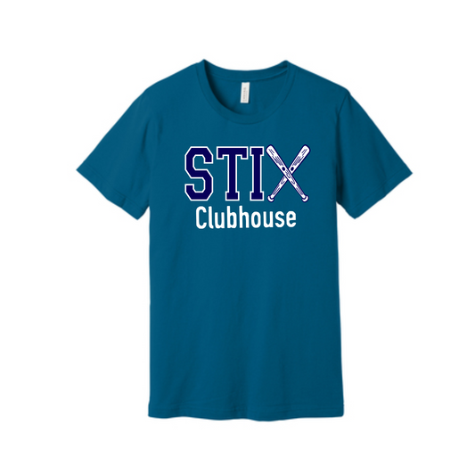 Teal Stix Clubhouse Tee, Bella and Canvas Stix Softball Shirt, Fun Stix Softball Shirt