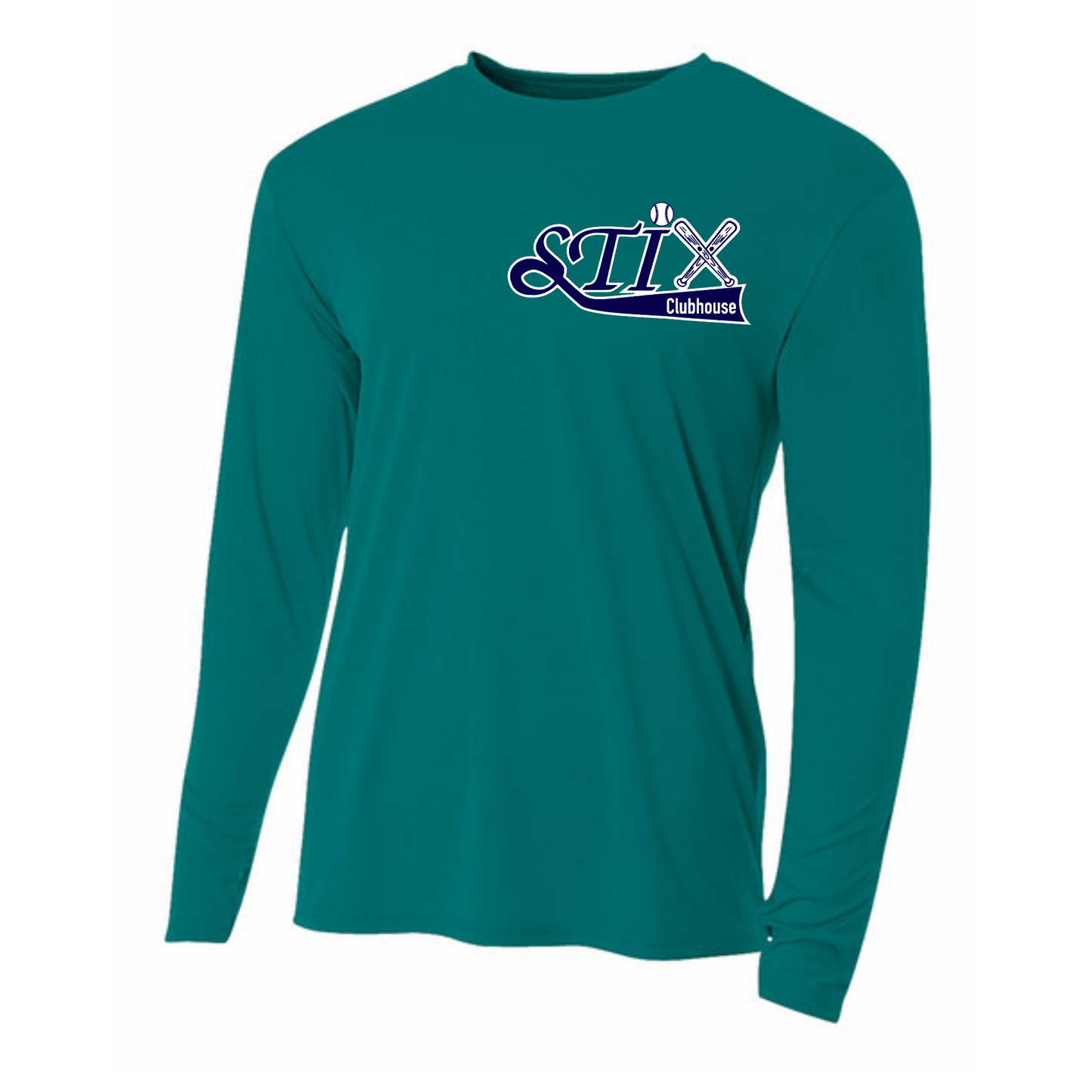 Teal Stix Clubhouse Softball Tee, Long Sleeve STIX Softball Shirt