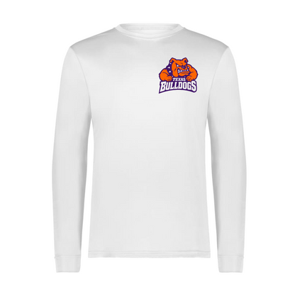 White DriFit Long Sleeve Texas Bulldogs Shirt – Texas Bulldogs Select Baseball Logo | Performance Baseball Training Tee