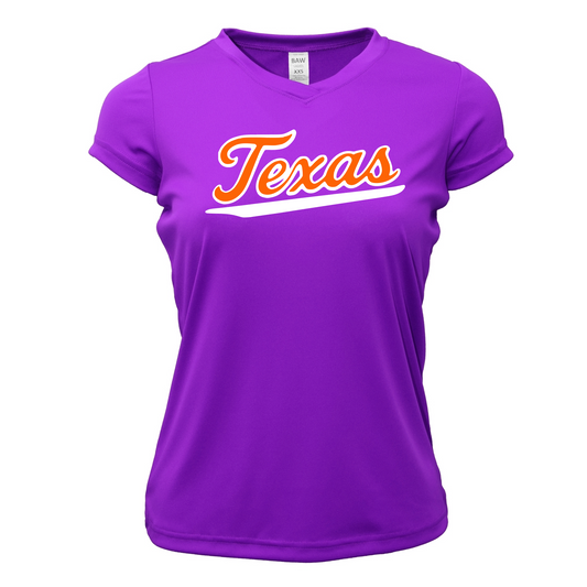 Women’s Purple Texas Bulldogs Select Baseball V-Neck Shirt – Performance Moisture-Wicking Team Spirit Wear