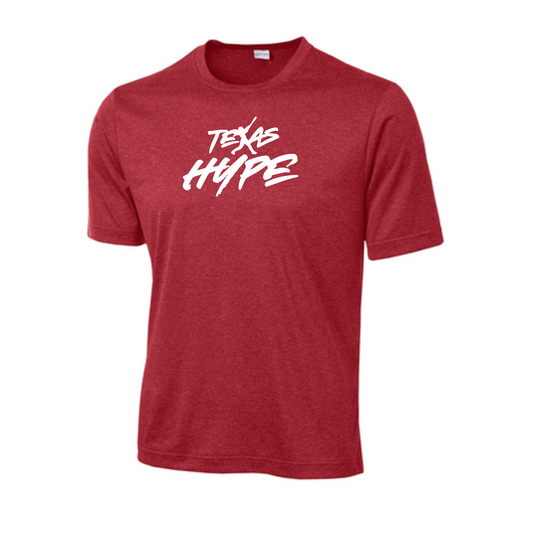 Heathered Texas Hype Tee, Texas Hype Softball Shirt, Hype Softball Drifit Shirt