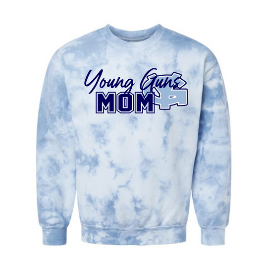 Young Guns Crewneck Sweatshirt, Young Guns Mom Sweatshirt, White Young Guns Sweatshirt, Blue Tie Dye Sweatshirt