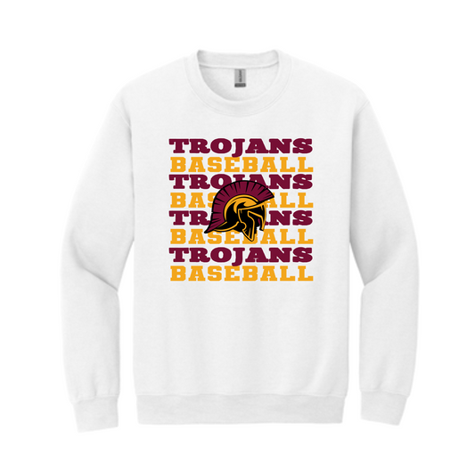 Trojans Baseball Crewneck, Trojans Baseball Sweatshirt, Trojans Baseball Sweatshirt