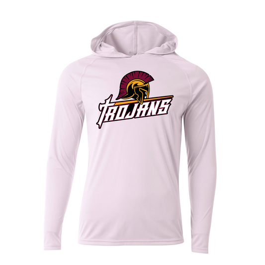 Long Sleeve Hoodie Trojans Baseball Tee, Trojans Hooded Tee, Trojans Baseball Tshirt