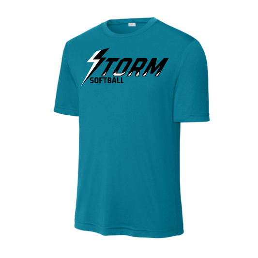 Storm Softball Tee, Blue Storm Softball Shirt, Storm Softball Tropic Blue Tshirt