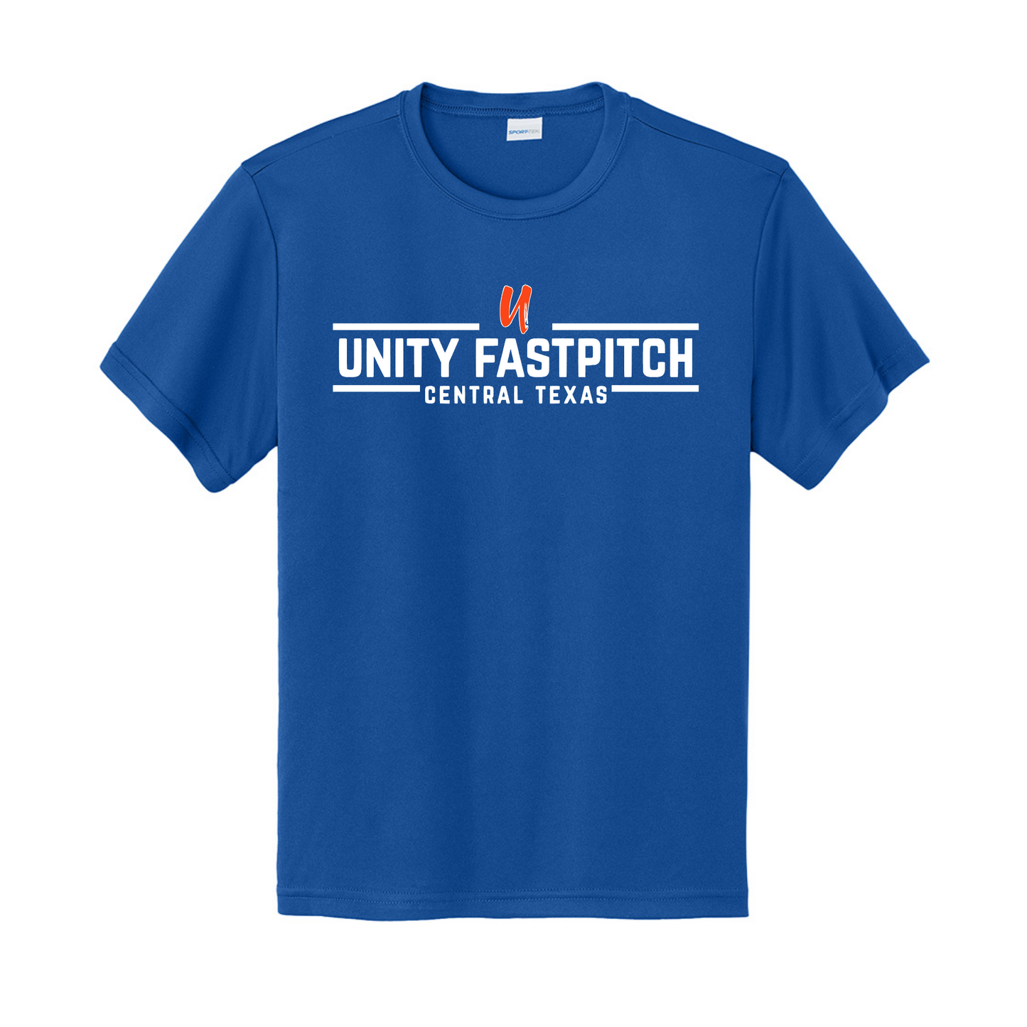 Royal Blue DriFit Unity Fastpitch Central Texas Shirt – Unity Fastpitch Logo | Performance Softball Training Tee