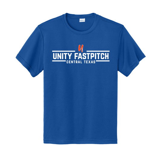 Royal Blue DriFit Unity Fastpitch Central Texas Shirt – Unity Fastpitch Logo | Performance Softball Training Tee