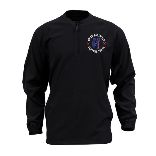 Black Long Sleeve Cage Jacket – Unity Fastpitch Central Texas Logo | Team Warm-Up Jacket