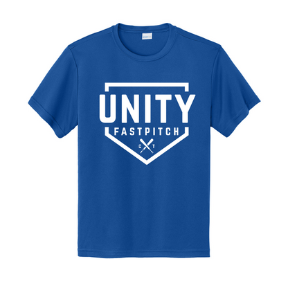 Royal Blue DriFit Unity Fastpitch Shirt – Unity Fastpitch Central Texas Logo | Performance Softball Training Tee