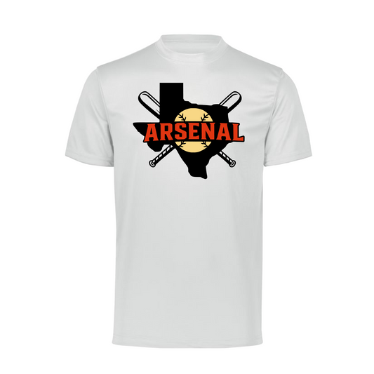White Arsenal Logo Shirt, Arsenal Baseball Tee, Arsenal Spiritwear