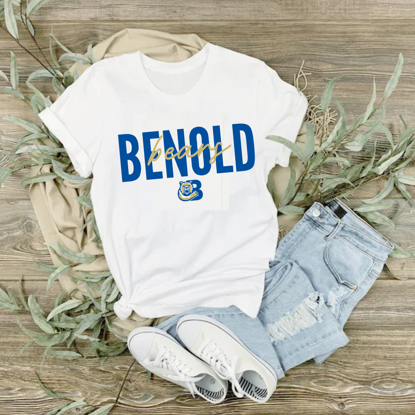 Benold Bears Shirt, Drift Benold Bears Tee, White Benold Bears Tee