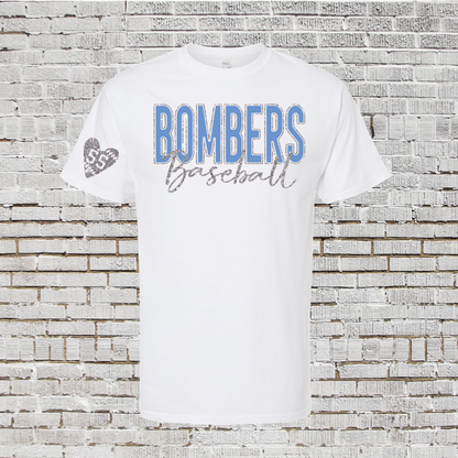 Black Bombers Baseball Shirt, Georgetown Bombers Tee, Glitter Bombers Baseball TShirt