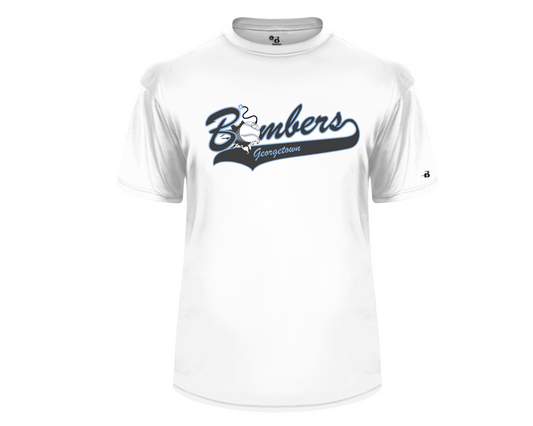 White Classic Bombers Logo Shirt, Georgetown Bombers Logo Tee