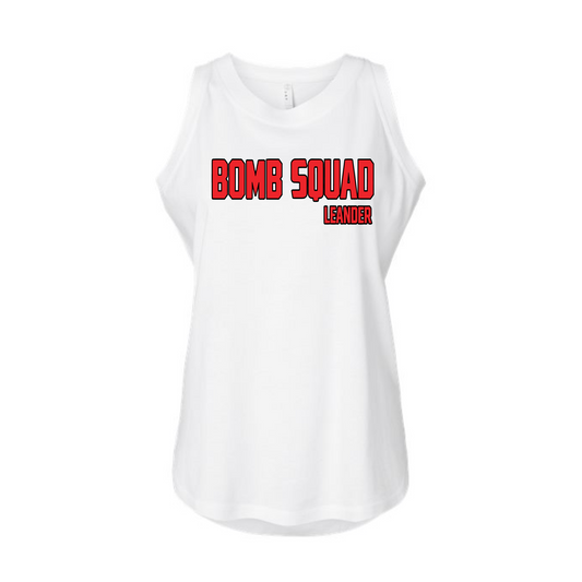 Leander Bomb Squad Baseball Tank Top, Bomb Squad Baseball Tank, White Tank, Bomb Squad Womens Shirt