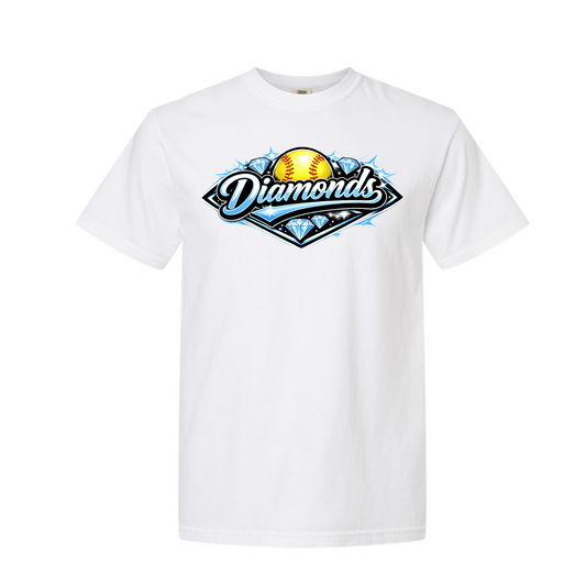Diamonds Softball White Comfort Colors® Tee