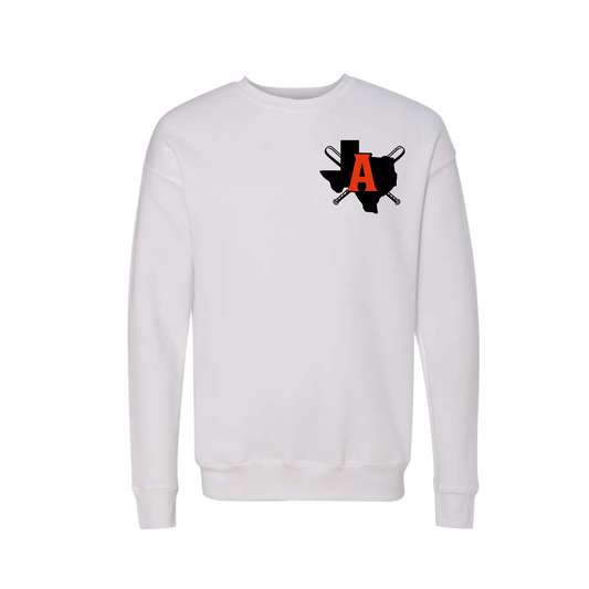 White Arsenal Texas Fleece, Arsenal Baseball Sweatshirt, White Crewneck Sweatshirt