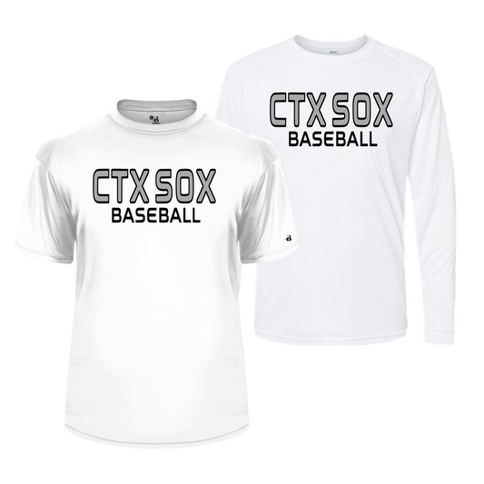 White CTX Sox Baseball Tshirt, Sox Baseball White Shirt, Longsleeve Sox Baseball Tee