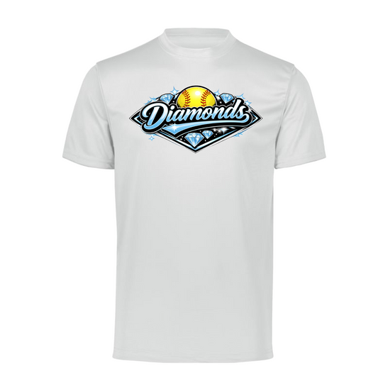 White Diamonds Softball Drifit T-Shirt | Classic Team Spirit Tee