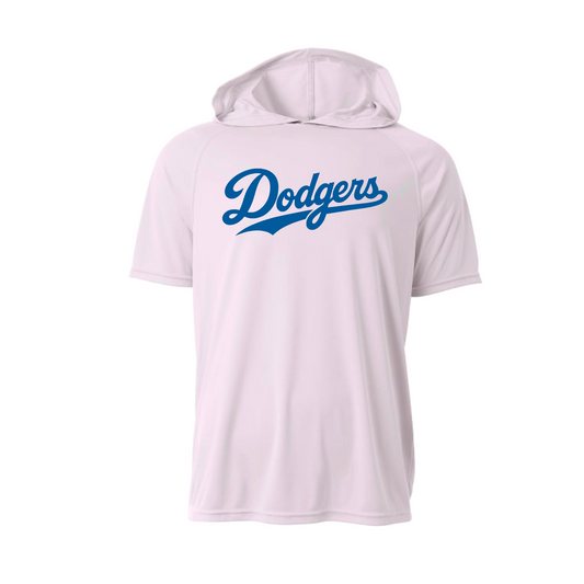 White Leander Dodgers Short Sleeve Hooded Shirt | Team Hooded Tee