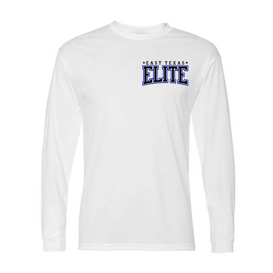 White East Texas Elite Logo Baseball Tshirt, Elite Baseball Shirt, East Texas Elite Baseball Tee