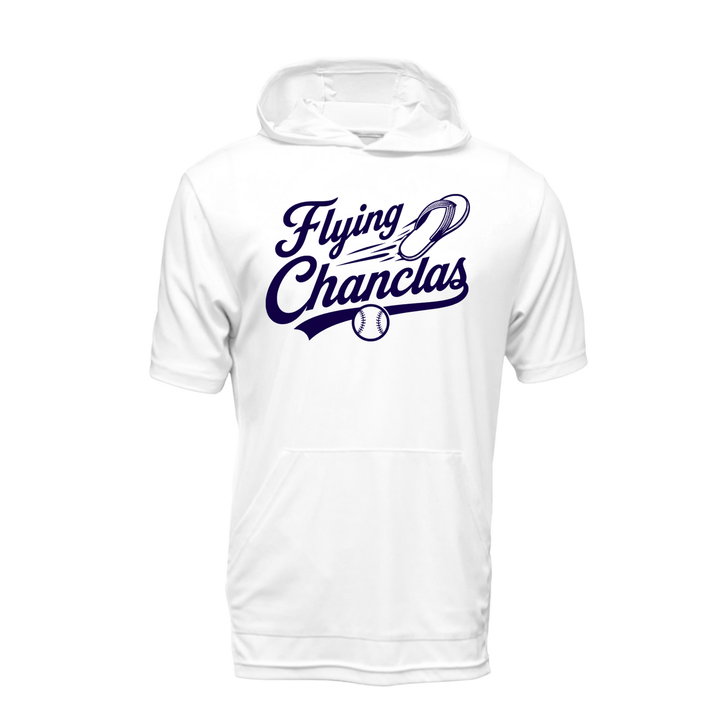 Flying Chanclas Short Sleeve Hoodie – White Performance Tee