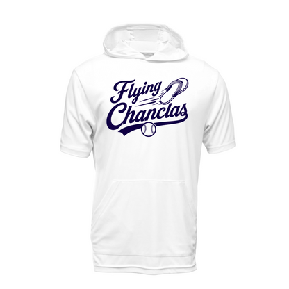Flying Chanclas Short Sleeve Hoodie – White Performance Tee