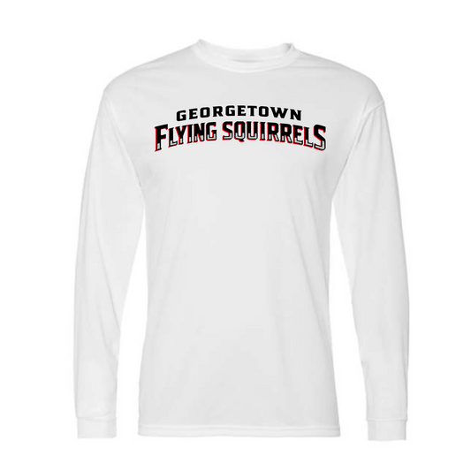White Long Sleeve Flying Squirrels Performance Shirt