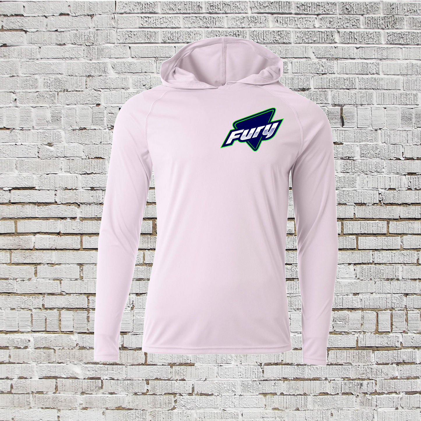 Fury Hooded Shirt, White Fury Hood Tee, Fury Logo Shirt