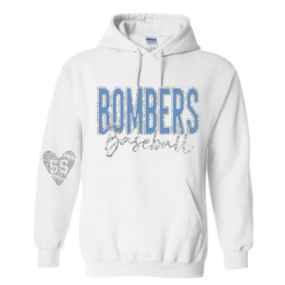 Glitter Bombers Baseball Sweatshirt, Black Bombers Sweatshirt, White Bombers Sweatshirt, Blue Bombers Sweatshirt