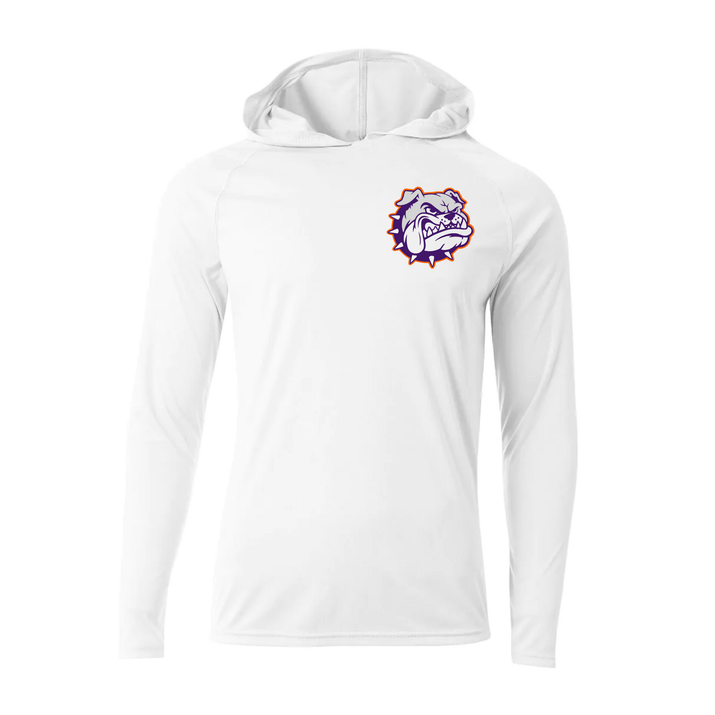 Texas Bulldogs White DriFit Long Sleeve Hooded Shirt