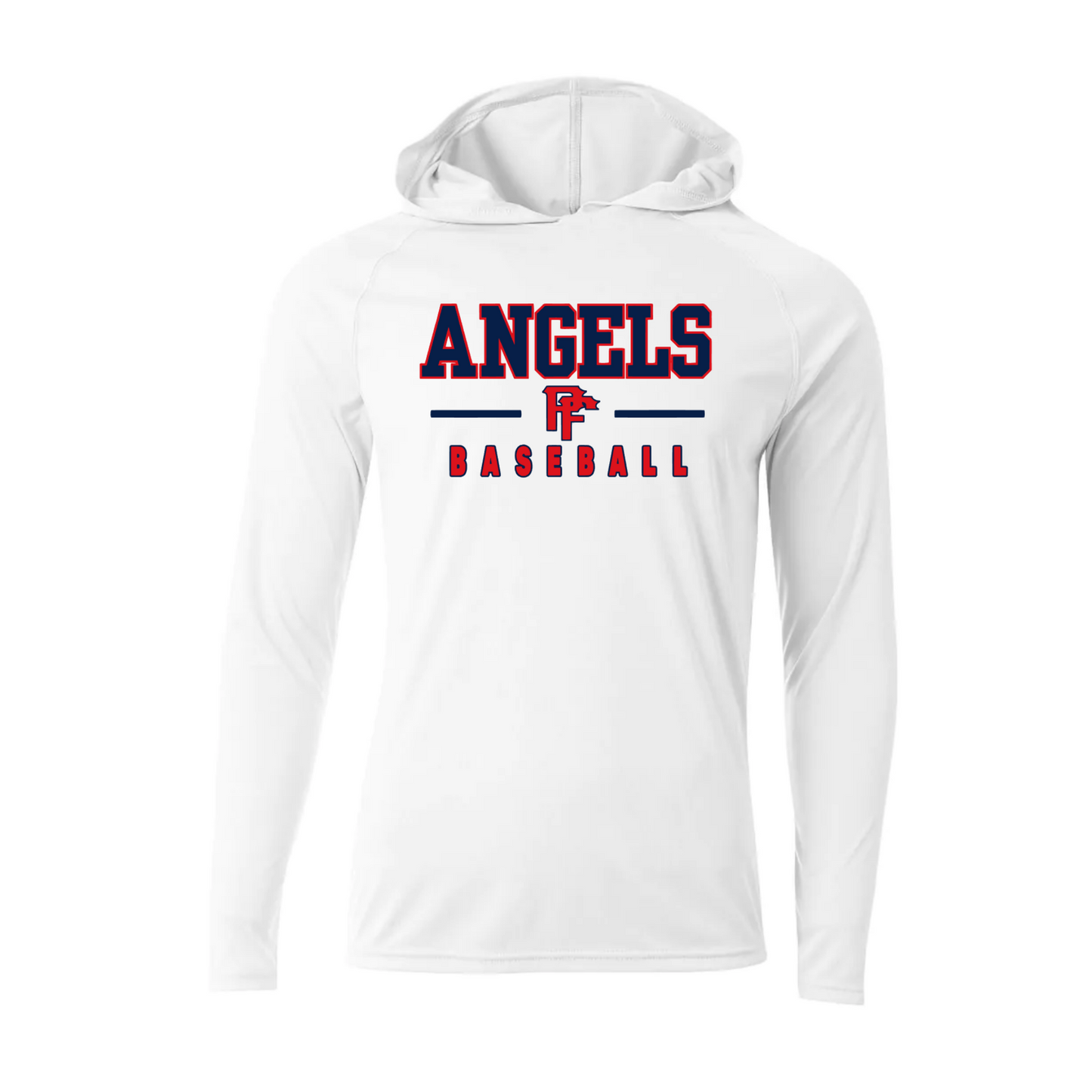 white angels baseball hooded long sleeve