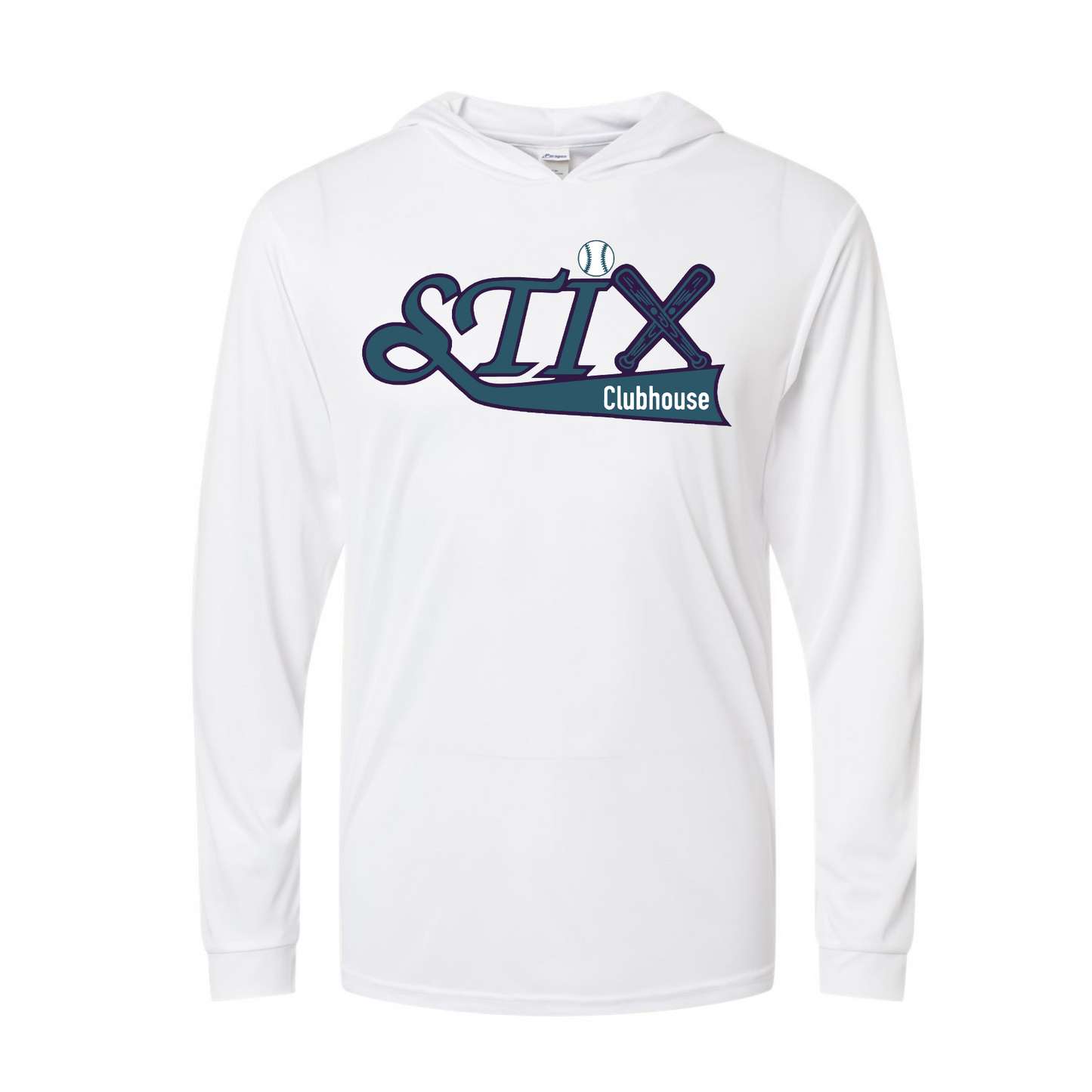 Long Sleeve Hoodie STIX Clubhouse Softball Tee, STIX Softball Hooded Tee, STIX Softball Tshirt