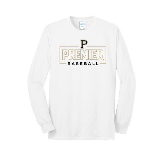 White Premier Baseball Long Sleeve Tee