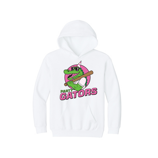 Party Gators Hoodie, White Gators Hoodie, Party Gators Baseball Sweatshirt
