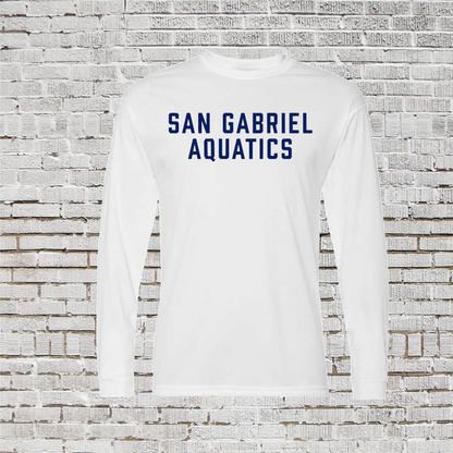 White San Gabriel Aquatics Tshirt, SGA Tee, San Gabriel Aquatics Swimming Shirt