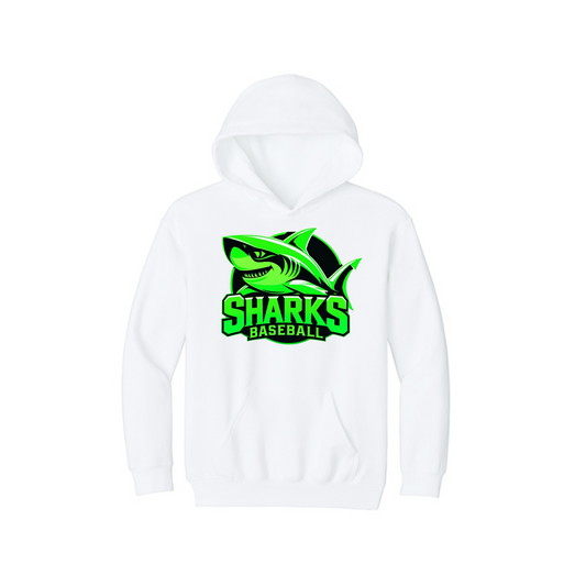 Sharks Baseball Hoodie, White Sharks Hoodie, Sharks Baseball Sweatshirt