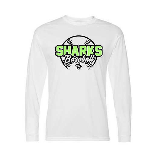 White Sharks Long Sleeve Baseball Shirt