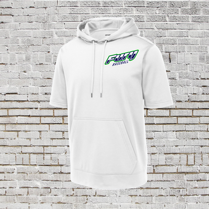 Fury Fleece Hooded Shirt, Fury Baseball Logo Short Sleeve Hoodie, Fury Spiritwear